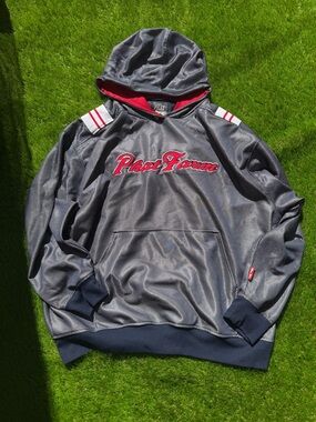 Phat Farm Black/Gray Mesh Hooded Jacket with Red Lining